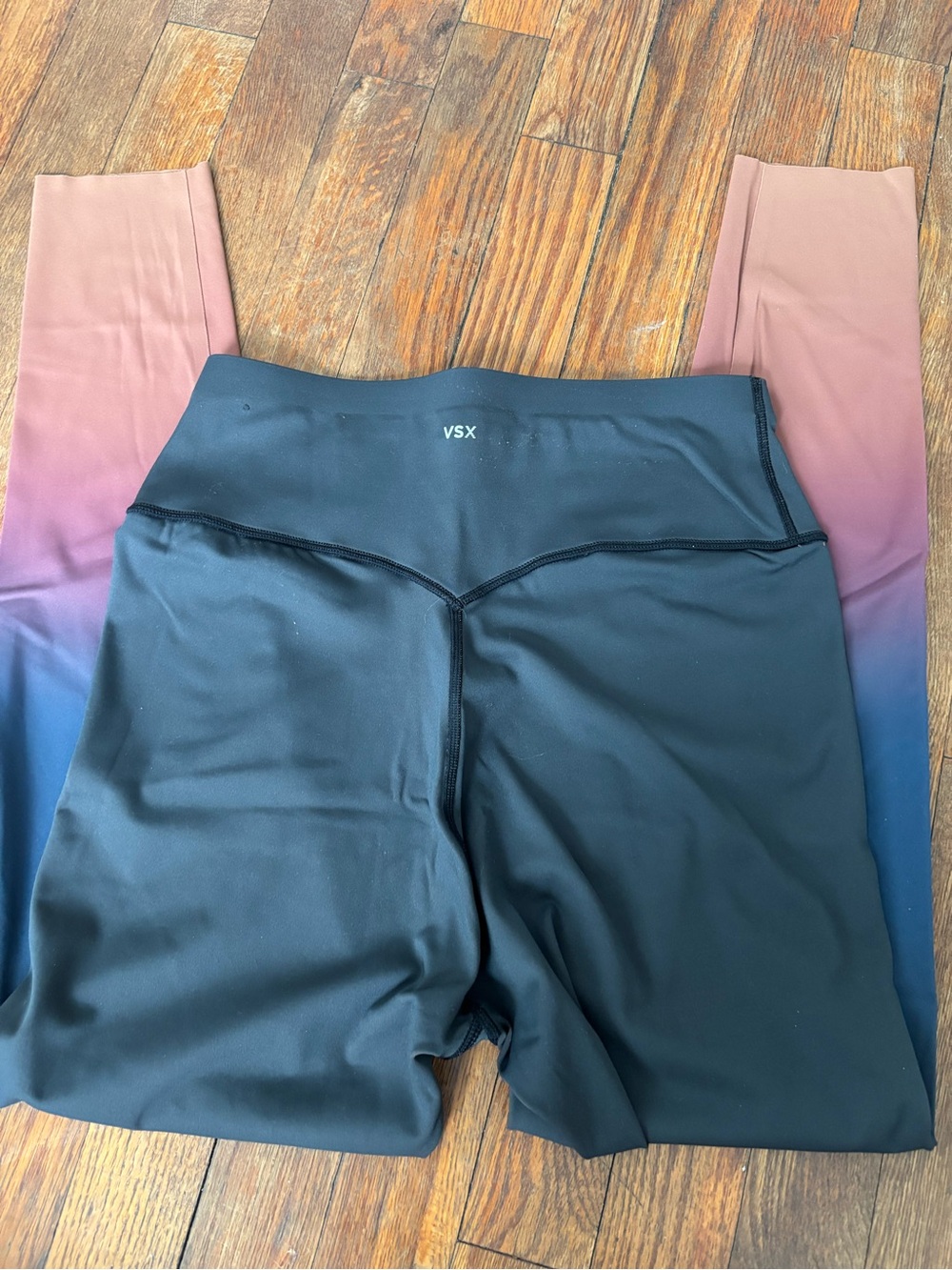 VSX Black Leggings with Pink-to-Blue Ombre Legs